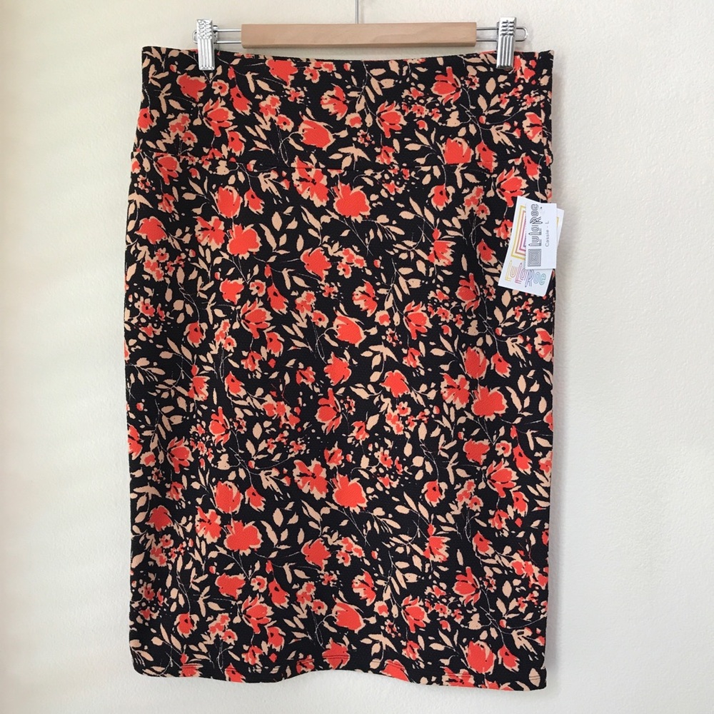 LuLaRoe Cassie Knit Print Pencil Skirt NWT Sz L